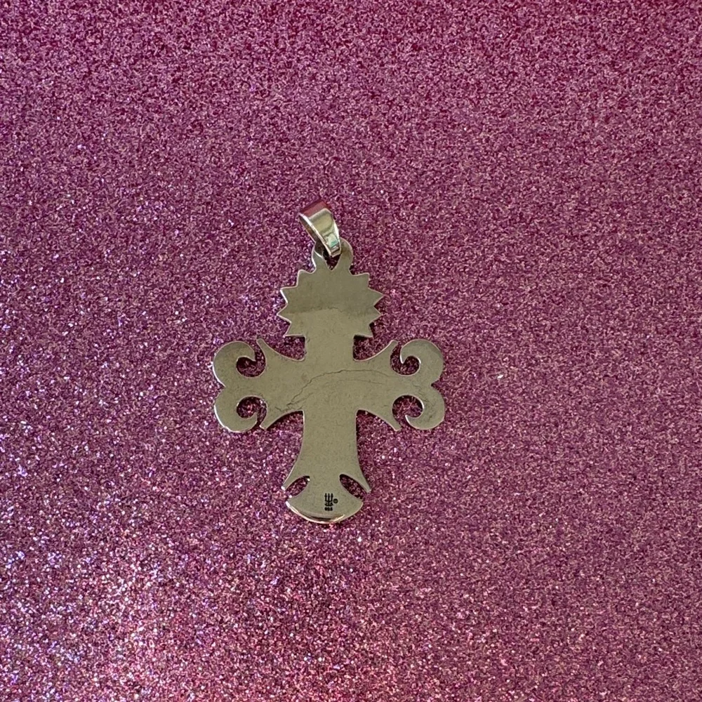 🩷✝️ James Avery Silver La Primavera Cross Pendant - Picture 5 of 10
